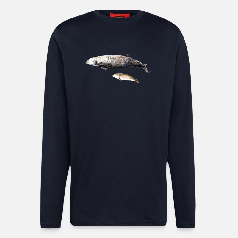 Cuvier-Schnabelwal - Cuvier-Schnabelwal Schnabelwal - Langarmshirt - made by SPREAD  - DARK NAVY