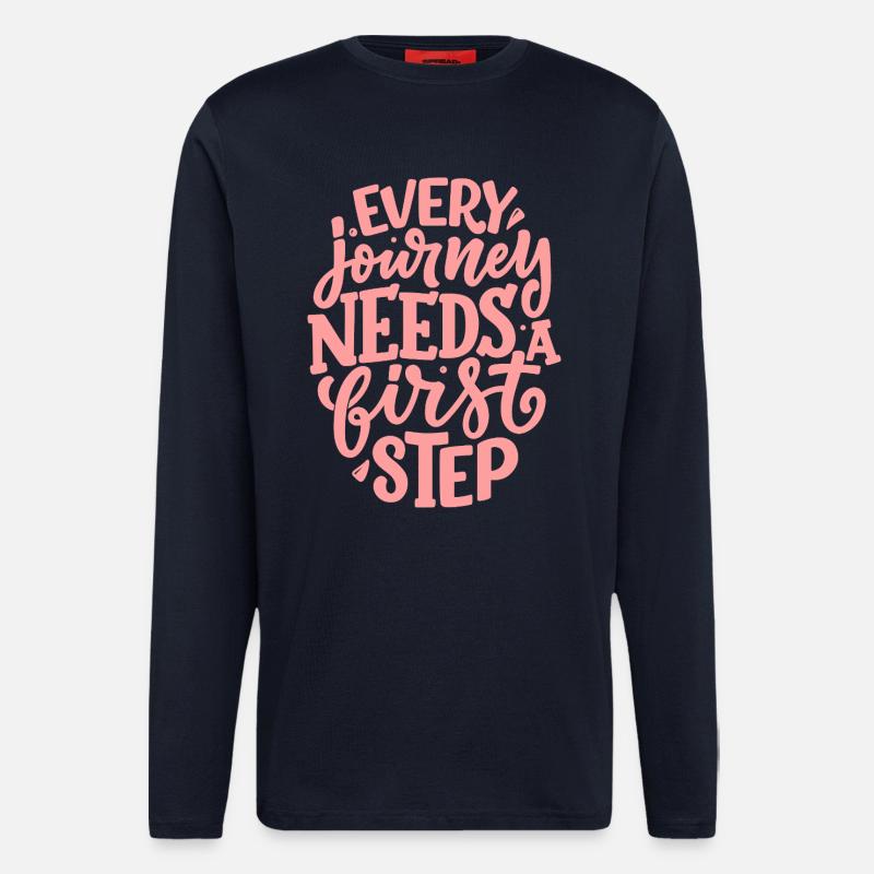 Every Journey Needs A First Step - Longsleeve - made by SPREAD  - DARK NAVY