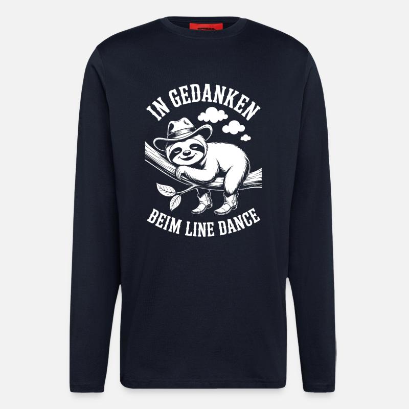 Faultier träumt von Line Dance - Langarmshirt - made by SPREAD  - DARK NAVY