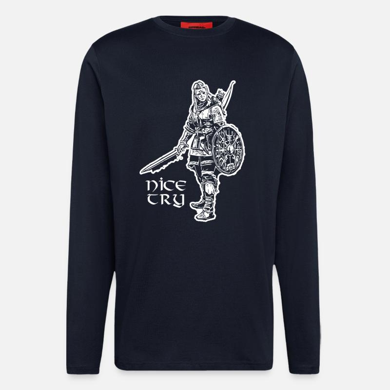 Nice Try Valkyrie - Langarmshirt - made by SPREAD  - DARK NAVY