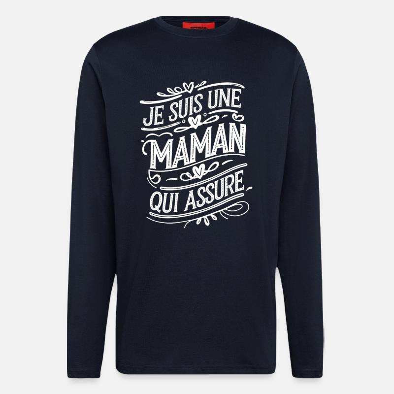 Ich bin eine Mutter, die versichert - Langarmshirt - made by SPREAD  - DARK NAVY