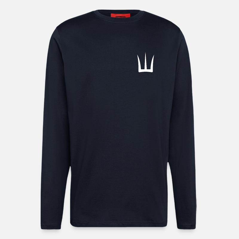 Weißer Dreizack - Langarmshirt - made by SPREAD - DARK NAVY