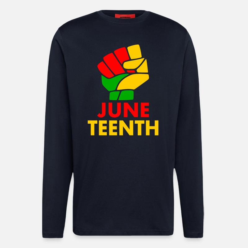 juneteenth - Manches longues bio décontracté fabriqué en UE - DARK NAVY