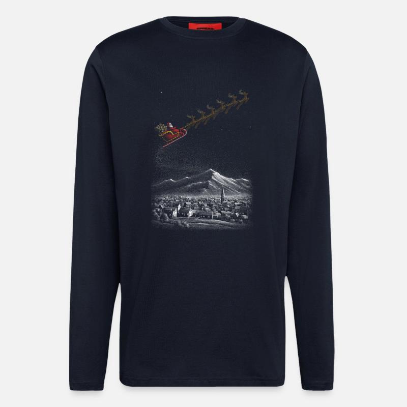 Sternen-Schlittenfahrt im Winterschnee - Langarmshirt - made by SPREAD  - DARK NAVY