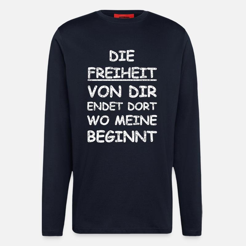 Funny saying: Freedom, Basic Law - Longsleeve - made by SPREAD  - DARK NAVY