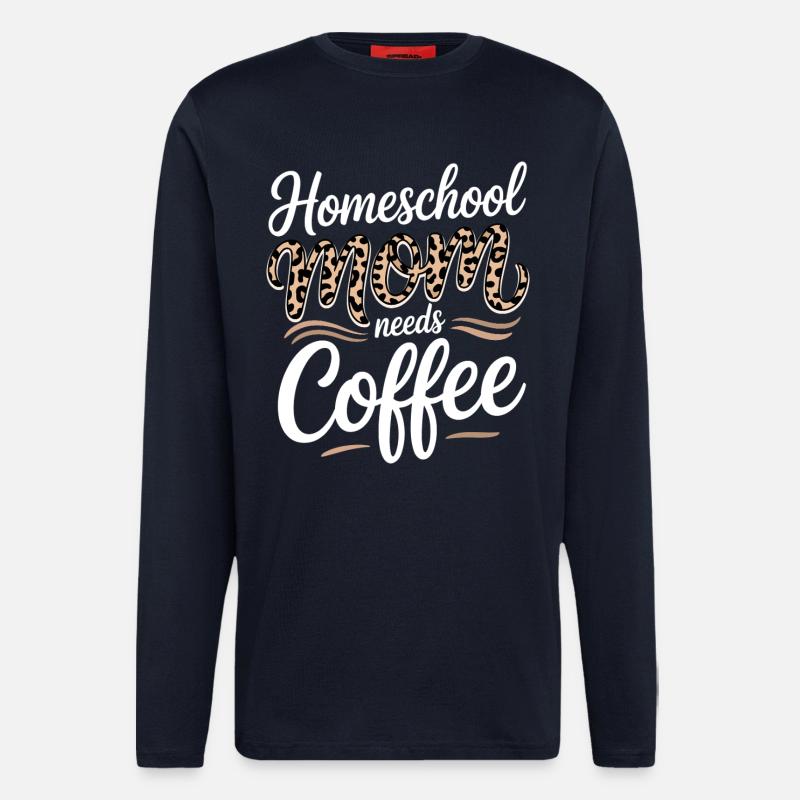 Homeschool-Mutter liebt Kaffee - Langarmshirt - made by SPREAD  - DARK NAVY