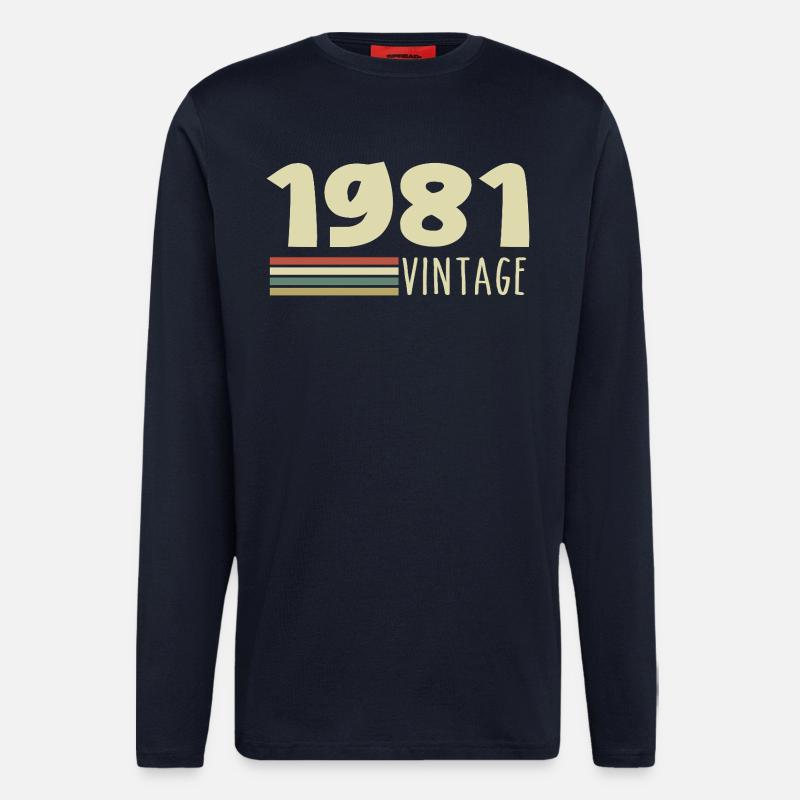 1981-Jubiläum-1981-retro-1981 - Langarmshirt - made by SPREAD  - DARK NAVY