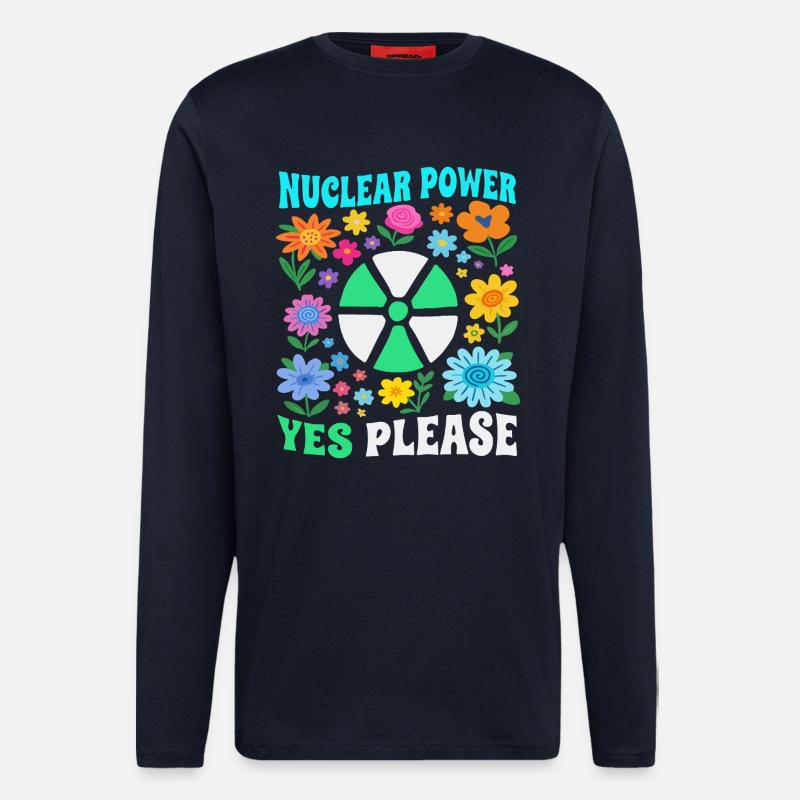 Atomkraft ja bitte mit Blumen - Langarmshirt - made by SPREAD  - DARK NAVY