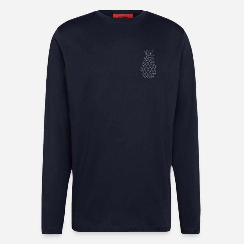 Pineapple white - Minimal Design - Langarmshirt - made by SPREAD  - DARK NAVY