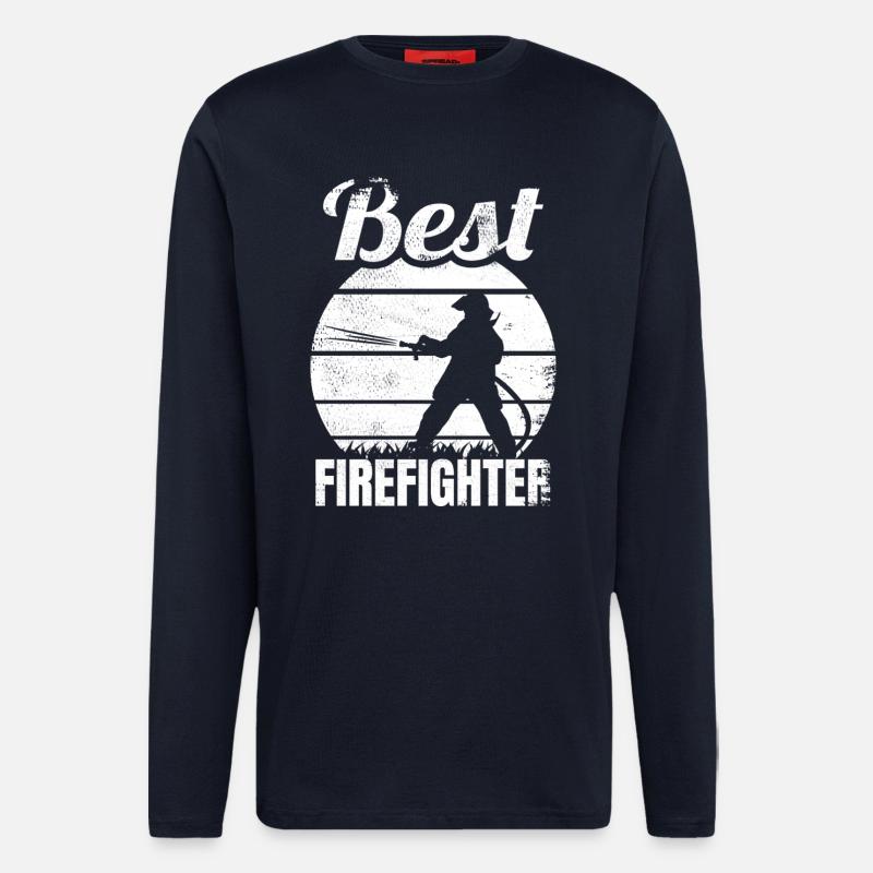 Bester Feuerwehrmann - Langarmshirt - made by SPREAD - DARK NAVY