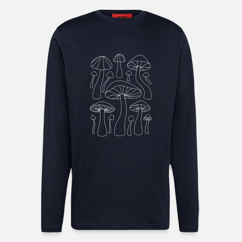 Lineart Mushroom Pattern - Longsleeve - made by SPREAD  - DARK NAVY