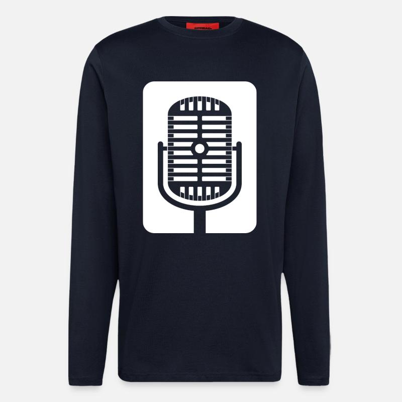 Retro Microphone Emblem - Longsleeve - made by SPREAD  - DARK NAVY