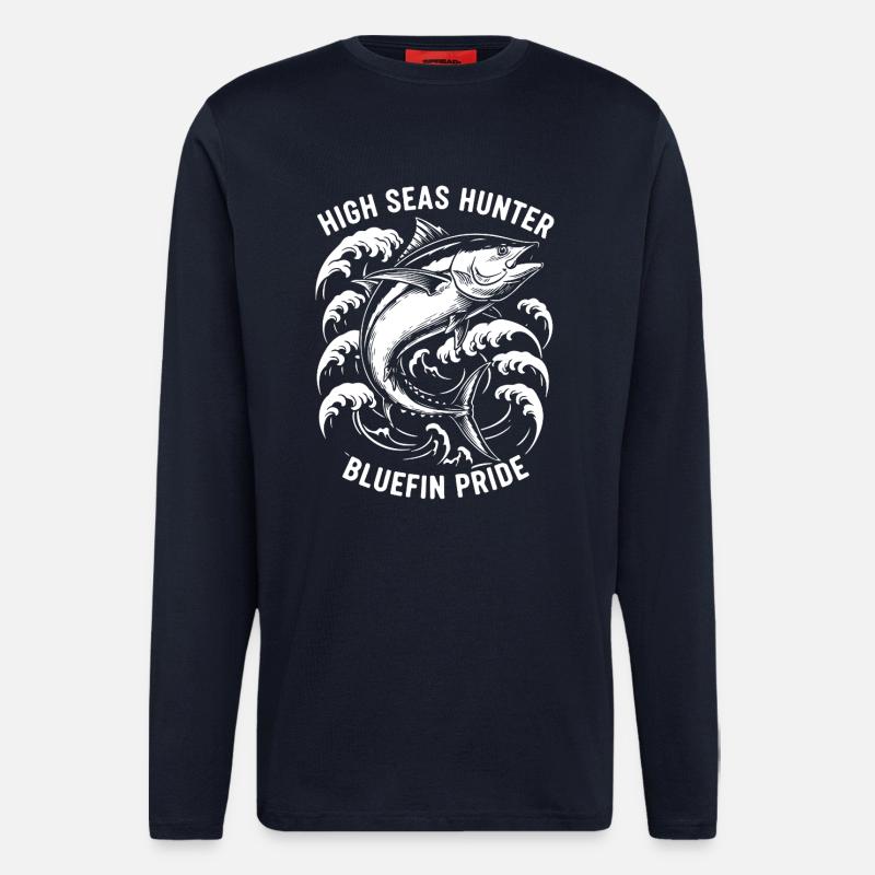 Seefischer Thunfisch-Blauflossenjäger - Langarmshirt - made by SPREAD  - DARK NAVY