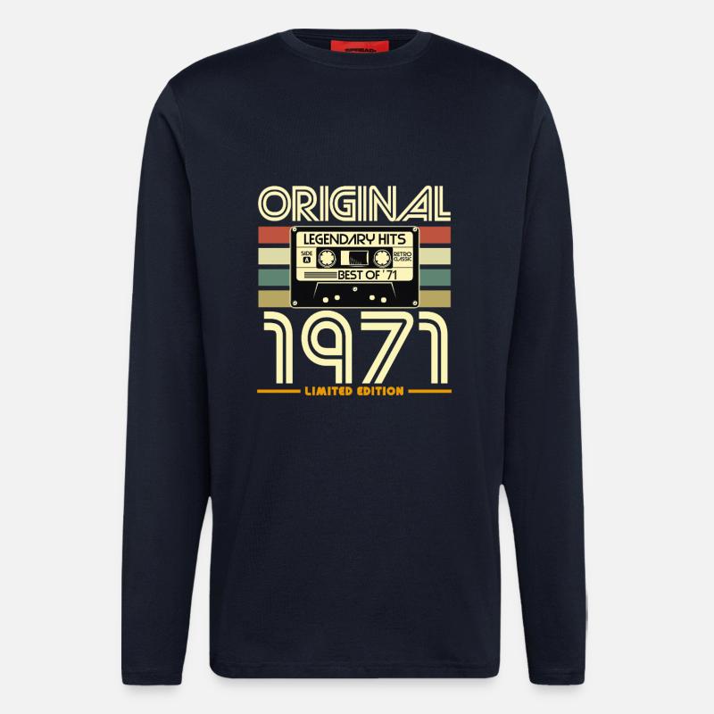 Original 1971 Retro Hits Cassette - Longsleeve - made by SPREAD  - DARK NAVY
