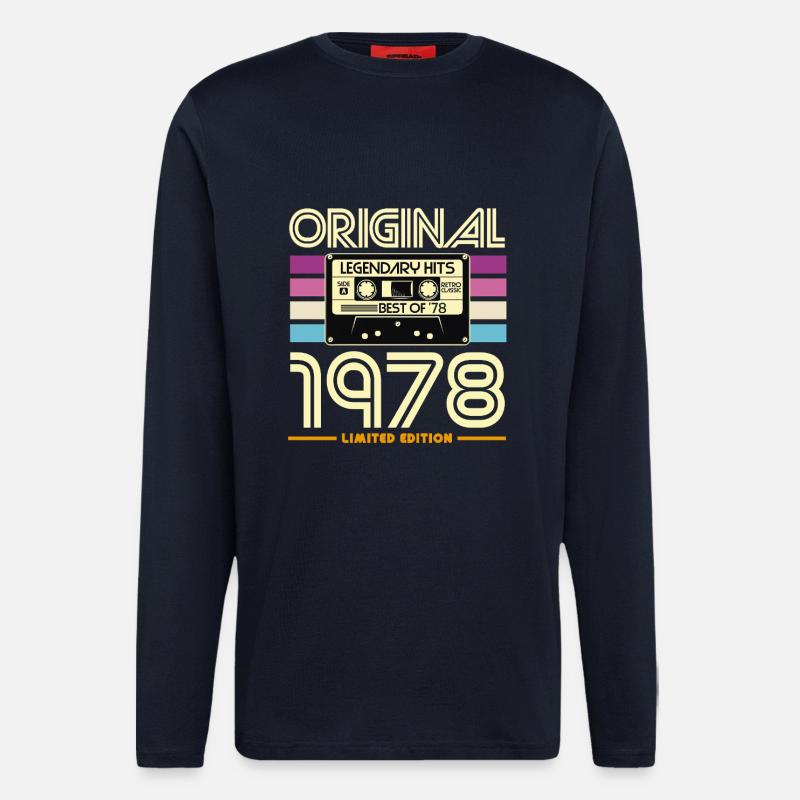 Original 1978 Edition Limité - Manches longues bio décontracté fabriqué en UE - DARK NAVY