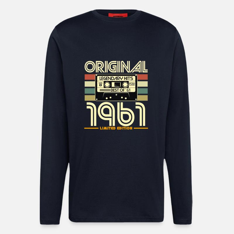 1961 Retro Cassette Limited Edition - Longsleeve - made by SPREAD  - DARK NAVY