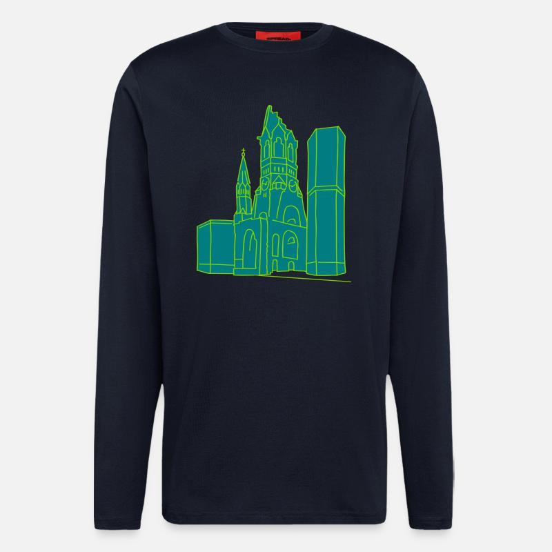 Gedächtniskirche Berlin 2 - Langarmshirt - made by SPREAD  - DARK NAVY