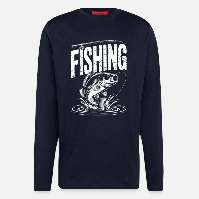 Fischen Karpfen  - Langarmshirt - made by SPREAD  - DARK NAVY