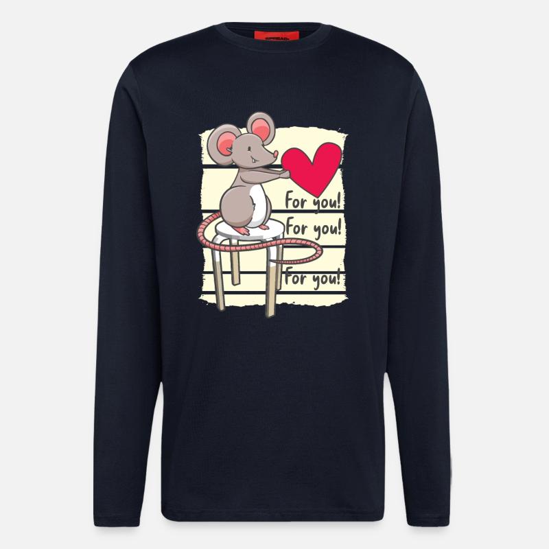 Sweet mouse with heart - Longsleeve - made by SPREAD - DARK NAVY