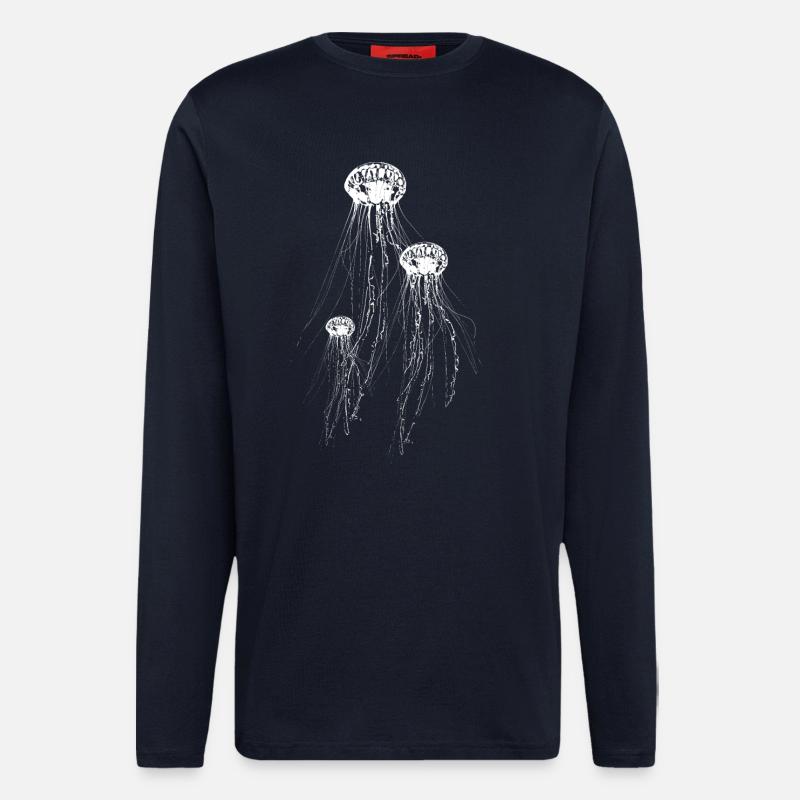 Méduse - Manches longues bio décontracté fabriqué en UE - DARK NAVY