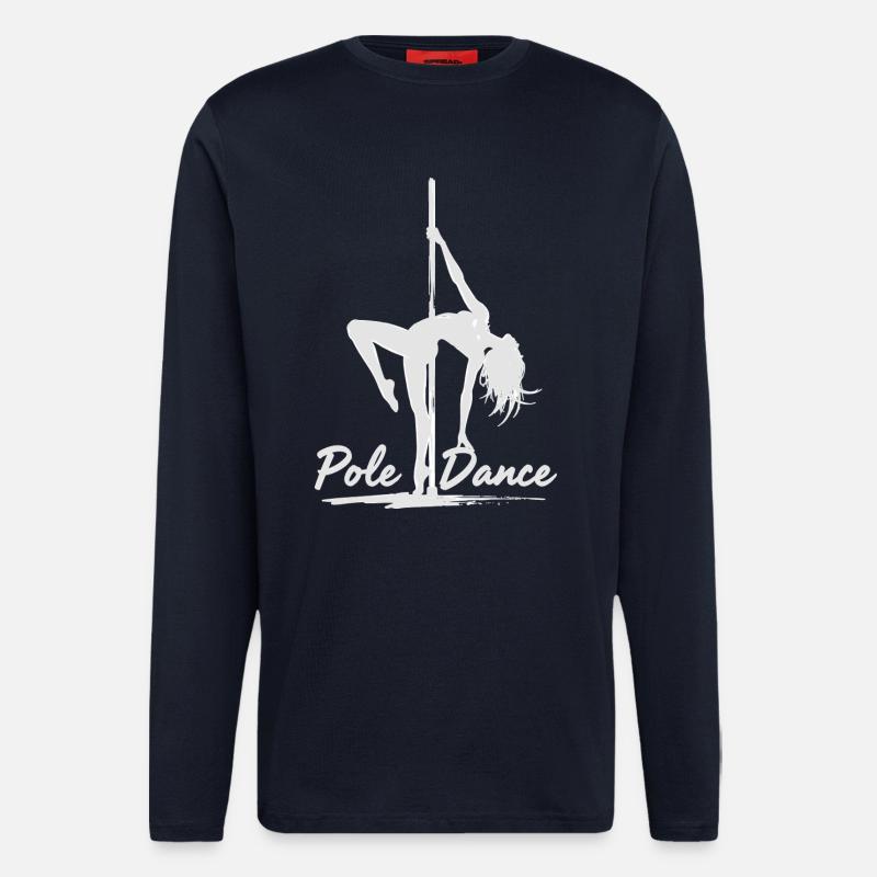 Pole Dance Poledancerin Silhouette Geschenk - Langarmshirt - made by SPREAD  - DARK NAVY