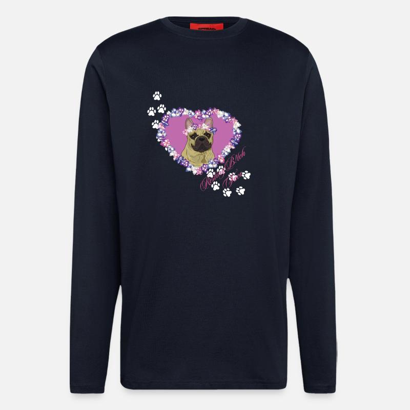 Ruhende B!tch Face Frenchie - Langarmshirt - made by SPREAD  - DARK NAVY