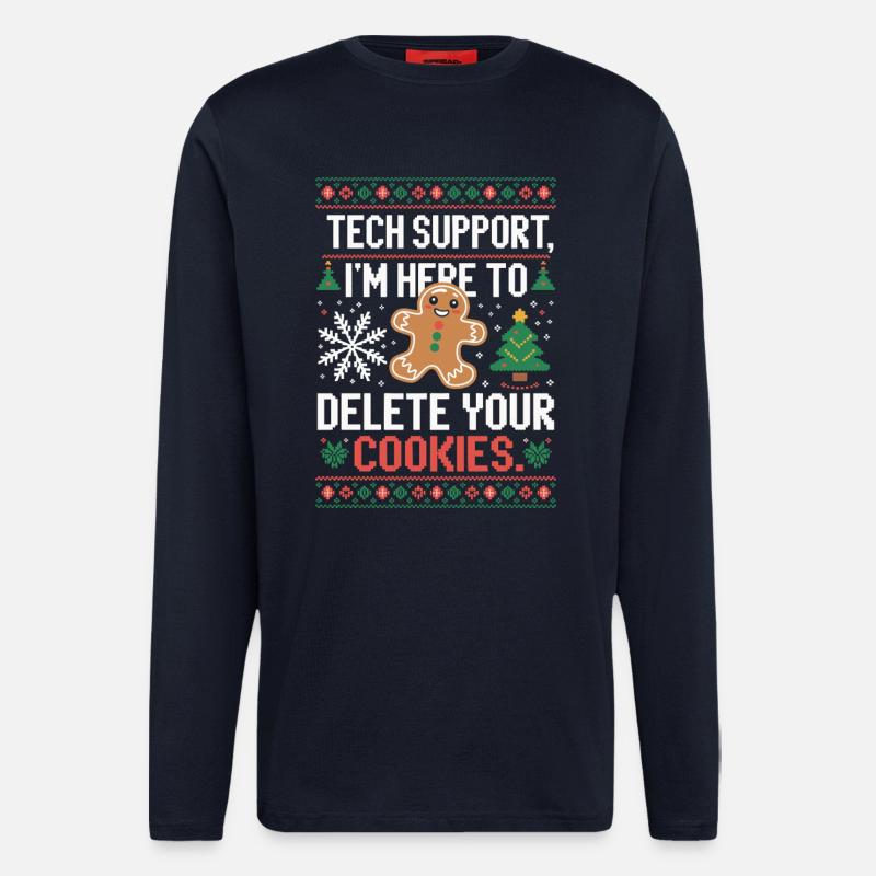 Tech Support Cookie Saying - Longsleeve - made by SPREAD  - DARK NAVY