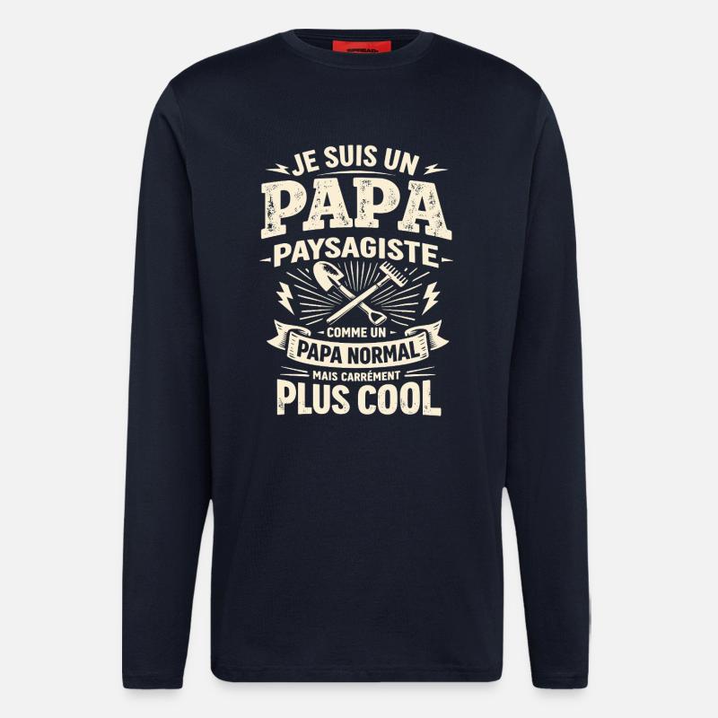 Dad Landscaper Downright Cooler Gift - Longsleeve - made by SPREAD  - DARK NAVY