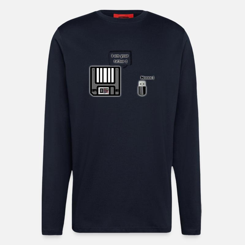 Diskette auf USB-Stick - Langarmshirt - made by SPREAD  - DARK NAVY