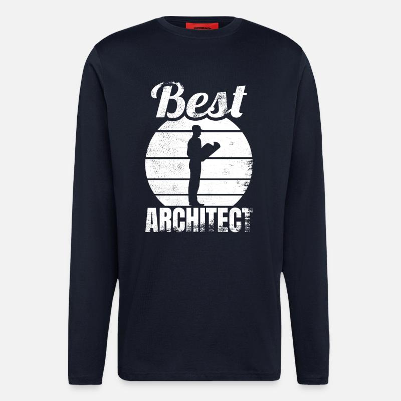 Bester Architekt - Langarmshirt - made by SPREAD  - DARK NAVY