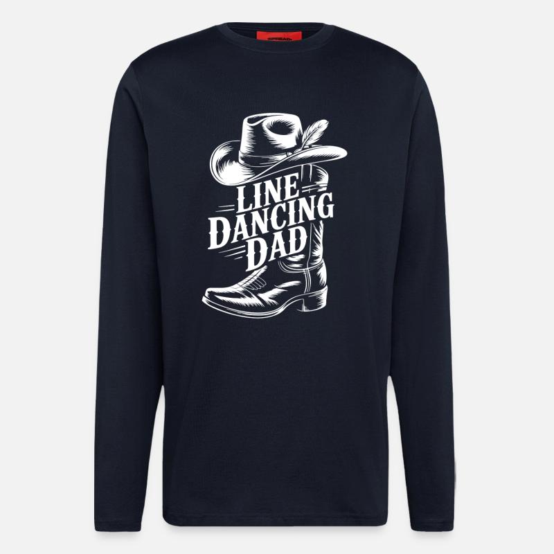 Linedancing Dad Cowboy Motif - Longsleeve - made by SPREAD  - DARK NAVY