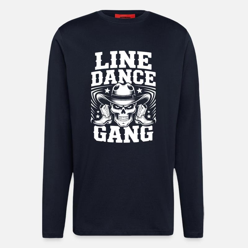 Line Dance Gang Skull Tee - Langarmshirt - made by SPREAD  - DARK NAVY