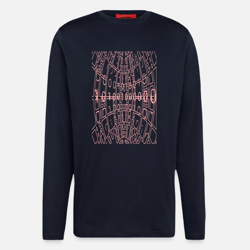 Binary Code Abstract (pink) - Longsleeve - made by SPREAD - DARK NAVY
