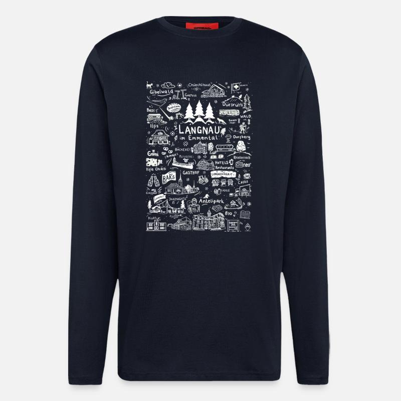 Langnau Leben - Langarmshirt - made by SPREAD  - DARK NAVY