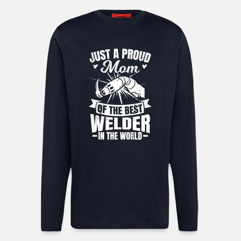 Stolze Mutter des besten Schweißers - Langarmshirt - made by SPREAD - DARK NAVY