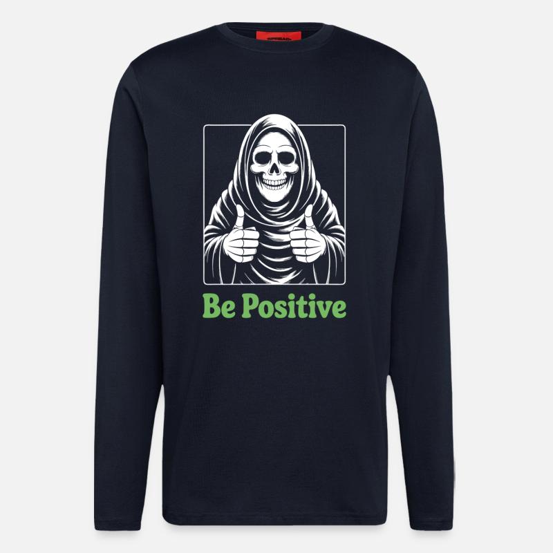 Be Positive Grim Reaper - Langarmshirt - made by SPREAD  - DARK NAVY