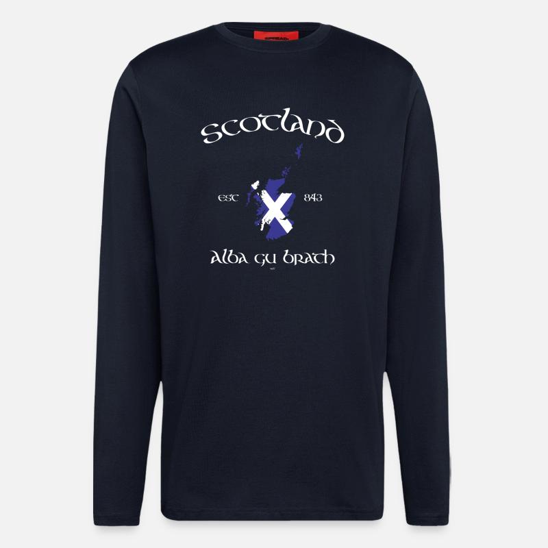 Scotland Map Flag - Langarmshirt - made by SPREAD  - DARK NAVY