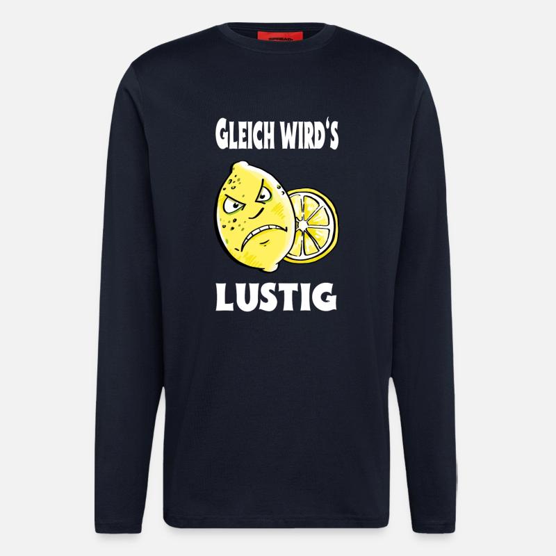 Gleich wird es lustig - Zitrone - Sauer - Langarmshirt - made by SPREAD - DARK NAVY