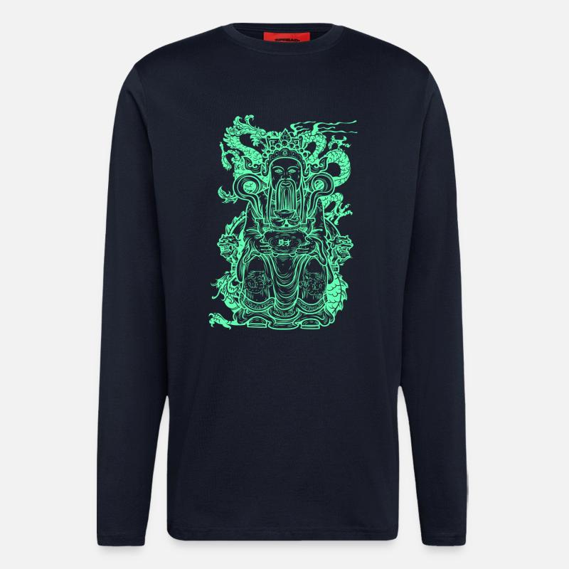 Buddha Figur - Langarmshirt - made by SPREAD  - DARK NAVY