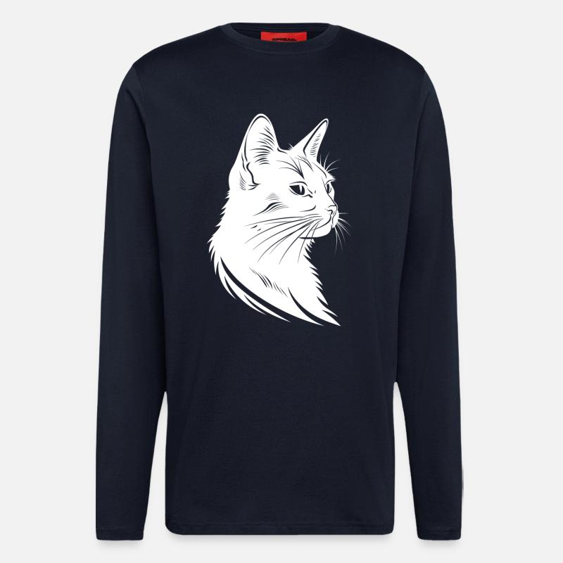 Katze Skizze - Langarmshirt - made by SPREAD  - DARK NAVY
