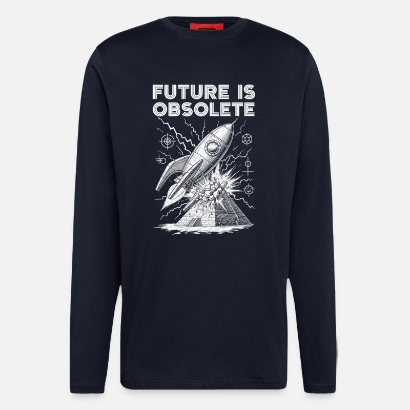 Zukunftsvision Raumfahrt Design - Langarmshirt - made by SPREAD  - DARK NAVY