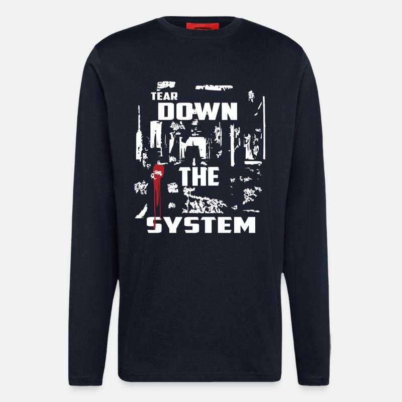 Destroy the system - Longsleeve - made by SPREAD  - DARK NAVY