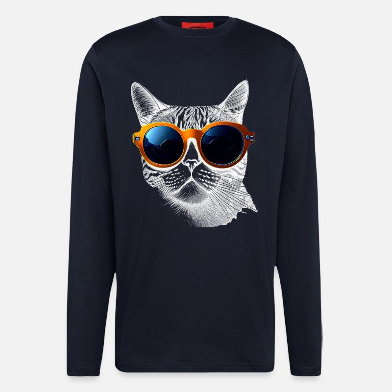 Coole Katzen-Vibes - Langarmshirt - made by SPREAD - DARK NAVY