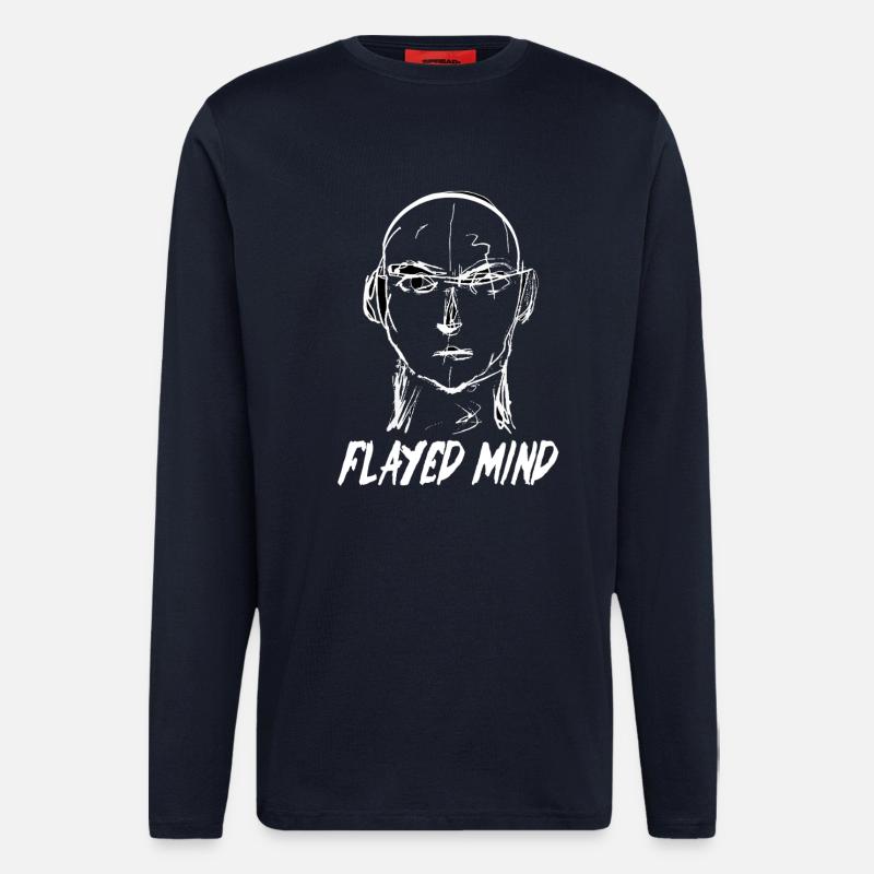Flayed Mind White - Longsleeve - made by SPREAD  - DARK NAVY
