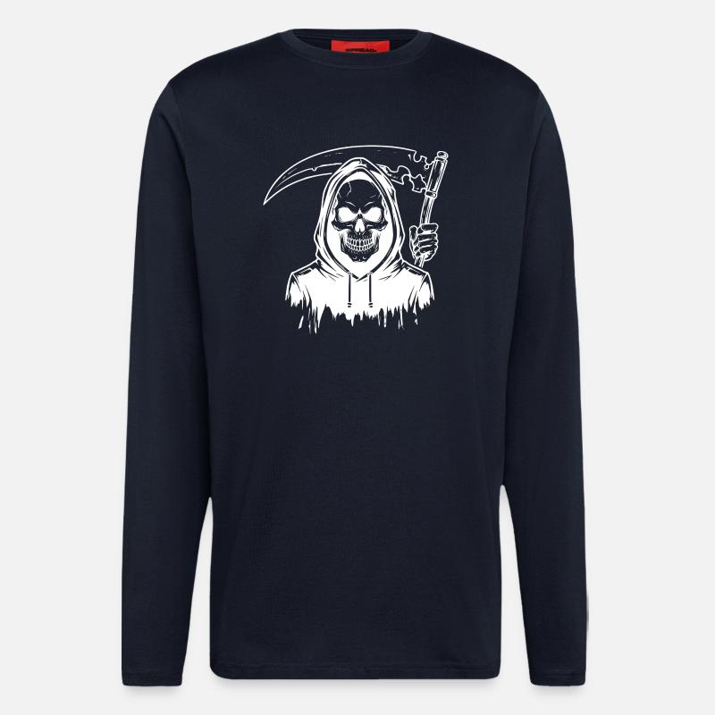Grim Reaper Skull Design - Longsleeve - made by SPREAD  - DARK NAVY