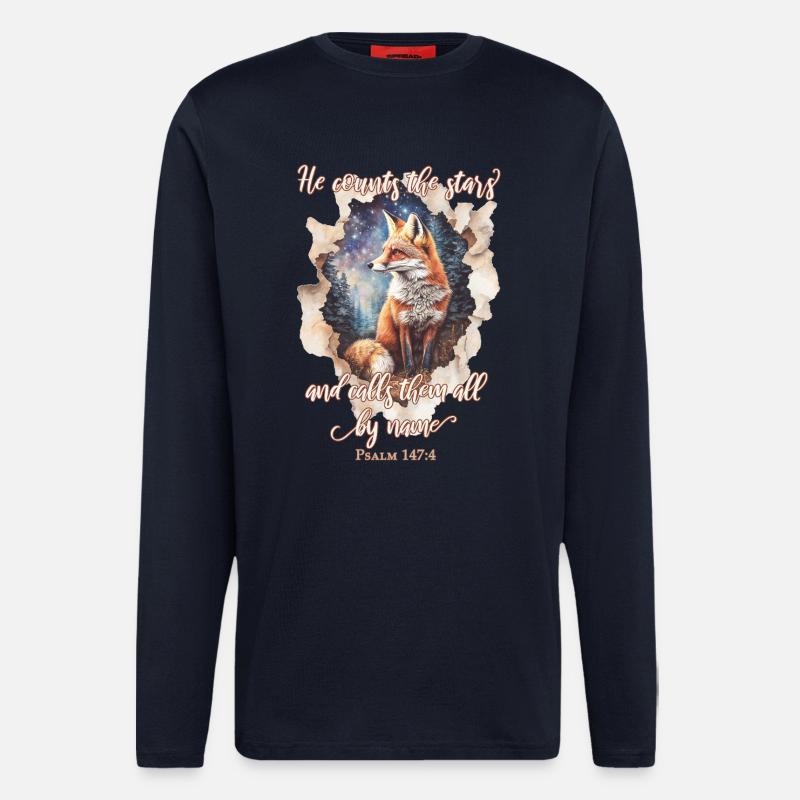 Bibelzitat Christlich - Langarmshirt - made by SPREAD  - DARK NAVY