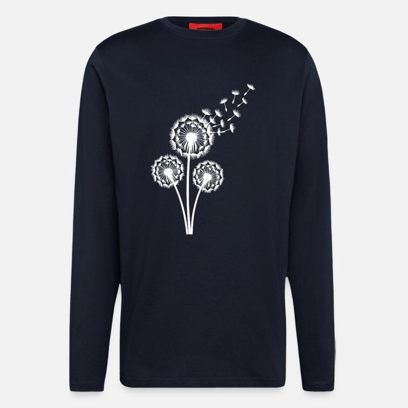 Löwenzahn im Wind Samenflug - Langarmshirt - made by SPREAD  - DARK NAVY