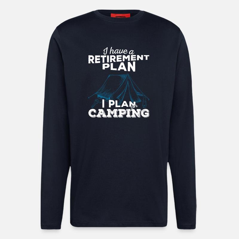Retirement plan camping (light) - Longsleeve - made by SPREAD - DARK NAVY