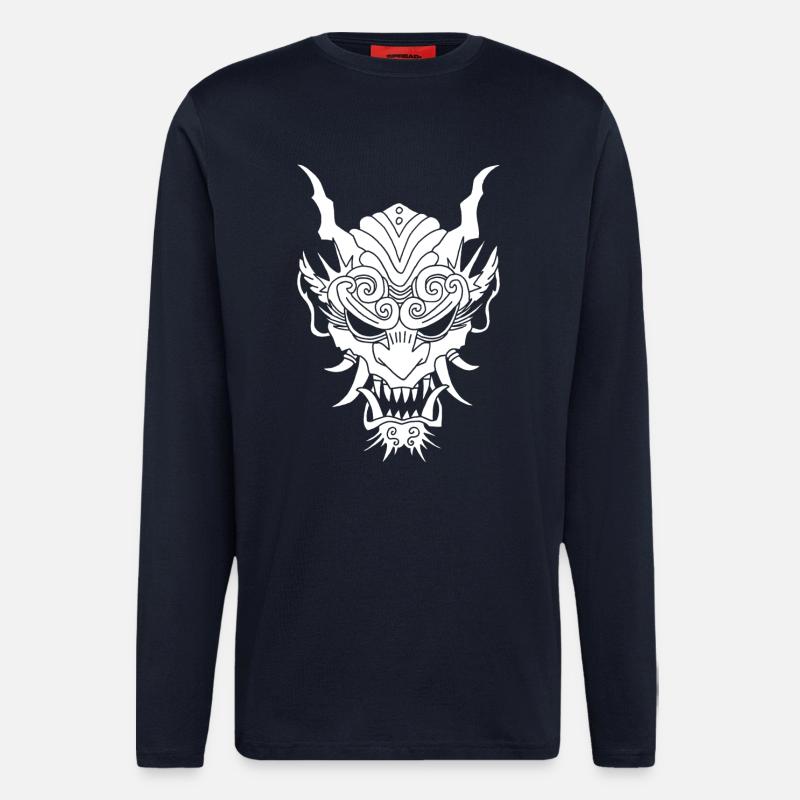 weißer Gothic-Dämon - Langarmshirt - made by SPREAD  - DARK NAVY