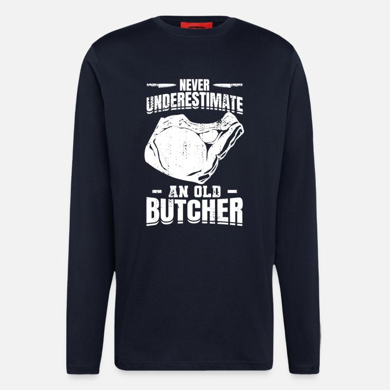Metzger Großvater - Langarmshirt - made by SPREAD  - DARK NAVY